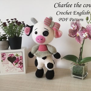 Charlee the cow crochet english pdf pattern amigurumi pattern