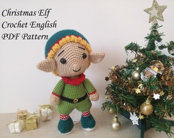 Christmas Elf crochet english pdf pattern amigurumi pattern