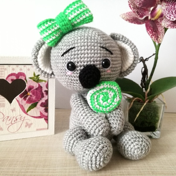 PDF PATTERN Kaia the Koala amigurumi, crochet gift idea, instant download, tutorial with pictures, koala amigurumi, crochet koala