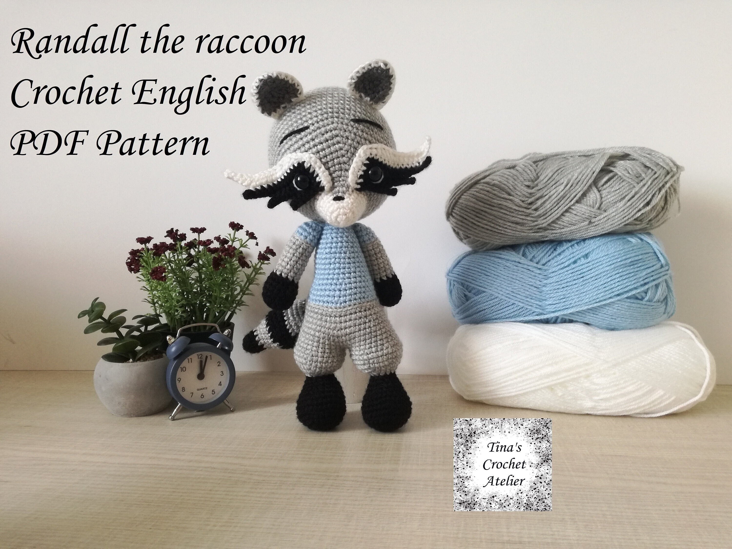 Raccony Randal Raccoon Crochet PATTERN English Pdf Amigurumi Randall the Raccoon - Etsy