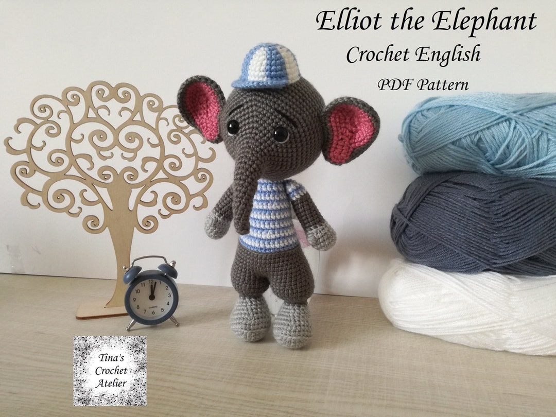 Elliot the Elephant Crochet English Pdf Pattern Amigurumi Pattern - Etsy