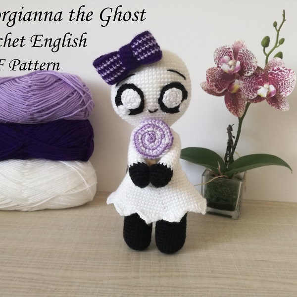 Georgianna the Ghost PDF crochet english pattern amigurumi pattern