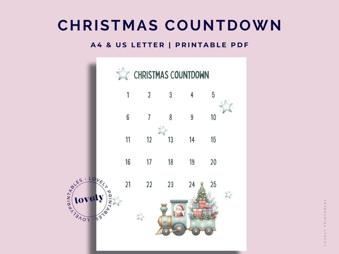 Christmas Countdown Printable, Kids Festive Activities, Family ...