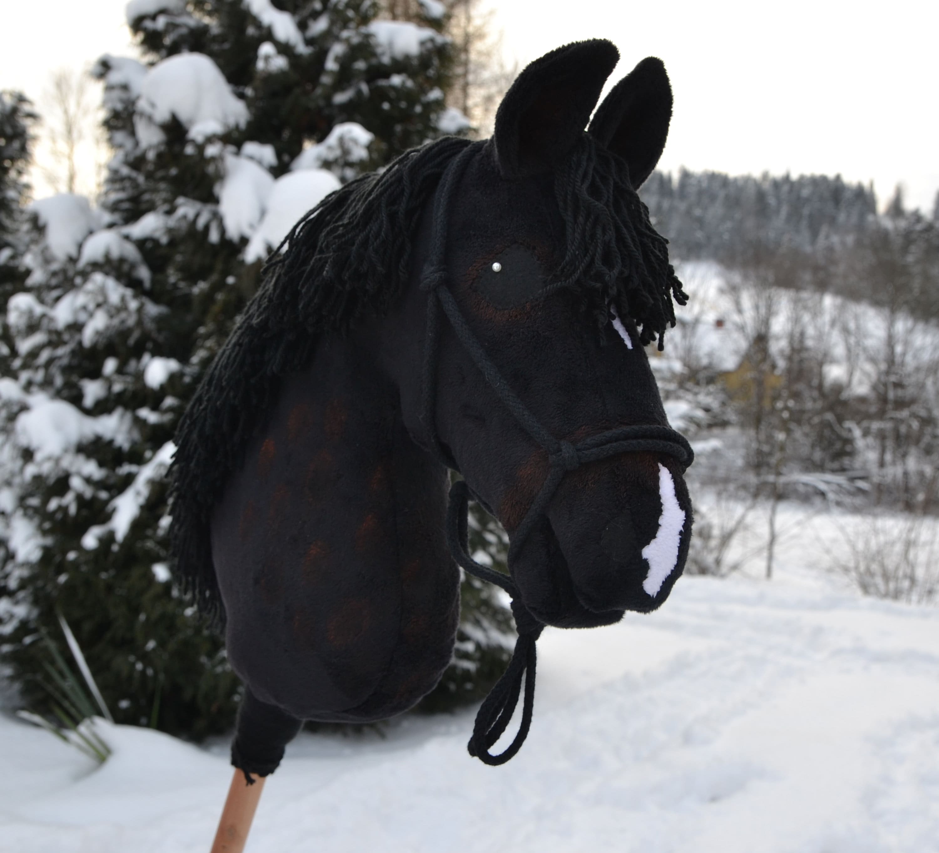 HOBBY HORSE SCHWARZ Stick Etsy