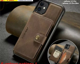 Phone Case Magnetic Wallet Leather iPhone 12 Removable Sleek And Stylish