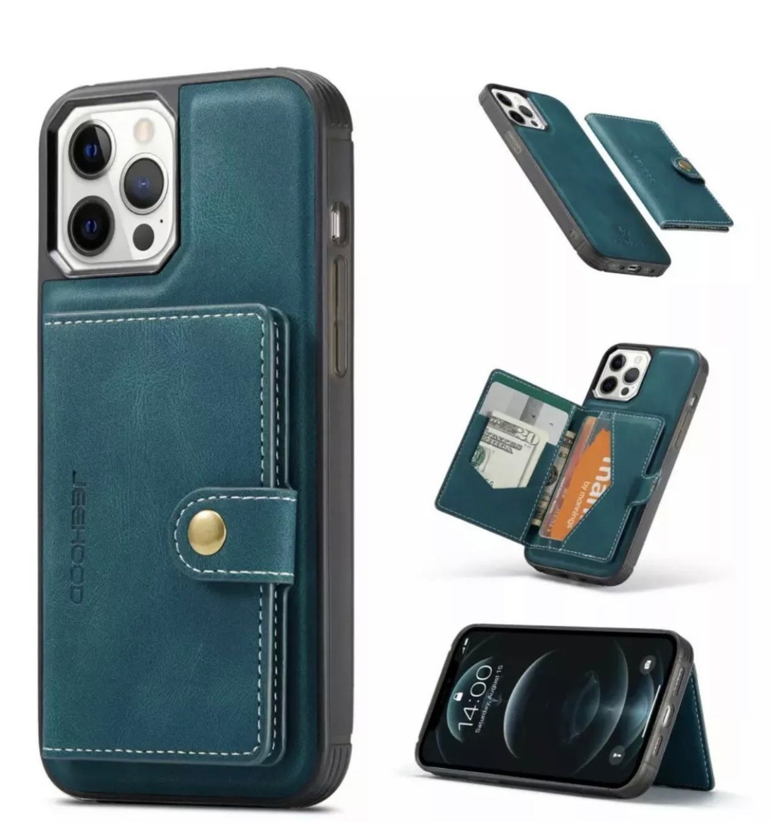 Phone Case Wallet Leather iPhone 12 Removable Sleek Etsy