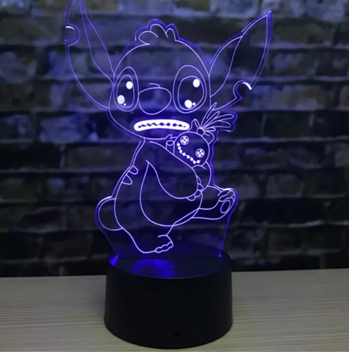 Stitch Lilo and Stitch LED 7 Colors 3D Night Light Touch Table Etsy