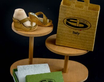 Wedge Sandals Franny Model in 1:12 scale (Fitting to the Phicen Doll in 1-12 scale)