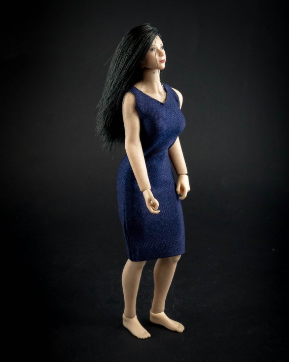 Tube Dress Mary Model - Dark Blue (fitting to the Phicen Doll in 1:12  Scale) - Etsy