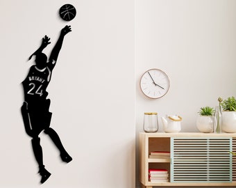 Kobe Bryant Wall Art, Basketball Player Wood Wall Art, Sports Room Wall Sculpture