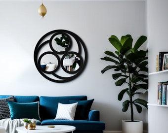 Triple Spiral Round Wall Mirror / Mirror Wall Decor / Modern Home Decor