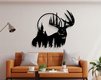 Deer and Trees Wood Wall Art - Nature Wall Art