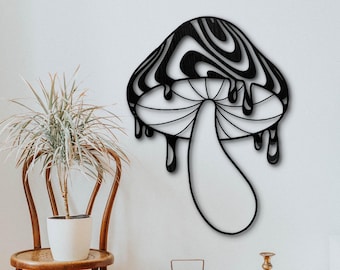 Mushroom Decor - Mushroom Wall Art - Modern Art - Nature Wall Art - Wood Wall Art - Psychedelic Art / Best Friend Gift