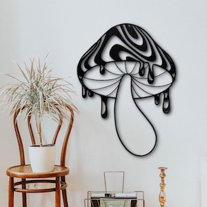 Mushroom Decor - Mushroom Wall Art, Modern Art, Mushroom Wall Decor, Wood Wall Art, Psychedelic Art, Best Friend Gift, Mushroom Themed Decor