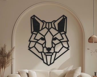 Geometric Fox Wall Decor - Polygon Wall Art, Geometric Wall Art, Unique Living Room Wall Decor, Geometric Fox Wall Hanging, Geometric Animal
