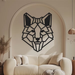 Geometric Fox Wall Decor - Polygon Wall Art, Geometric Wall Art, Unique Living Room Wall Decor, Geometric Fox Wall Hanging, Geometric Animal