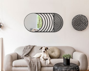 Round Wall Mirror, Mirror Wall Decor, Oval Mirror, Mid Century Round Wall Decor - Circle Wall Mirror