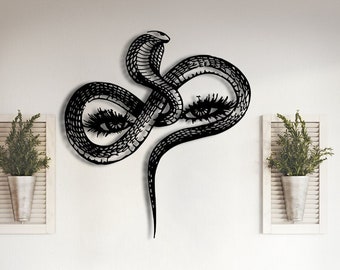 Snake and Eyes Wall Decor - Snake Wall Art - Snake Wooden Wall Decor - Snake and Eyes Home Decor
