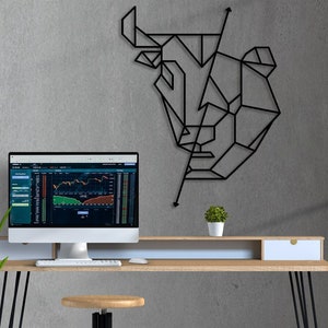 Geometric Bull and Bear Trading Wall Decor & Wall Art, Stock Market Wall Art, Trader Wall Art Decor, Crypto Wall Art, Bitcoin Wall Decor