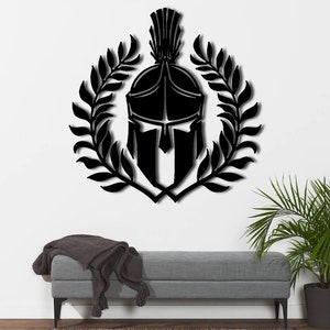 Gladiator Helmet Wooden Wall Decor - Spartan Helmet Decor -  Gladiator Wall Art - Romen Wall Decor Wall Art Gladiator Art