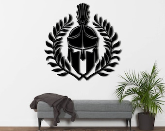 Gladiator Helmet Wooden Wall Decor - Spartan Helmet Decor -  Gladiator Wall Art - Romen Wall Decor Wall Art Gladiator Art