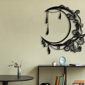 Flower Moon phases wall art, Half-moon wall art, Moon mandala art, Crescent moon  art, Moon wall hanging, Celestial wall art, Moon wall art