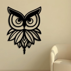 Owl Wood Wall Art - Aesthetic Wall Decor, Nature Wall Art - Owl Wall Hanging