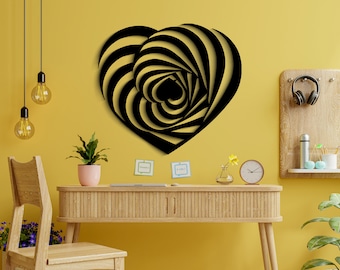 Herz Wandkunst - Süßes Raumdekor, Raumdekor Ästhetik, Wohnzimmer Dekor, Spiralherz Wanddekor - Liebhaber Wanddekor - Spiralwandkunst