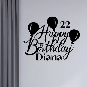 Personalized Happy Birthday Wall Decor, Birthday Decoration Set, Happy Birthday Yard Sign, Custom Name and Age Birthday Wall Art