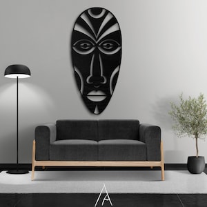 African American Wood Wall Art, African Mask Large, African Masks for Wall, African Wall Decor, Gift for African American, African Decor