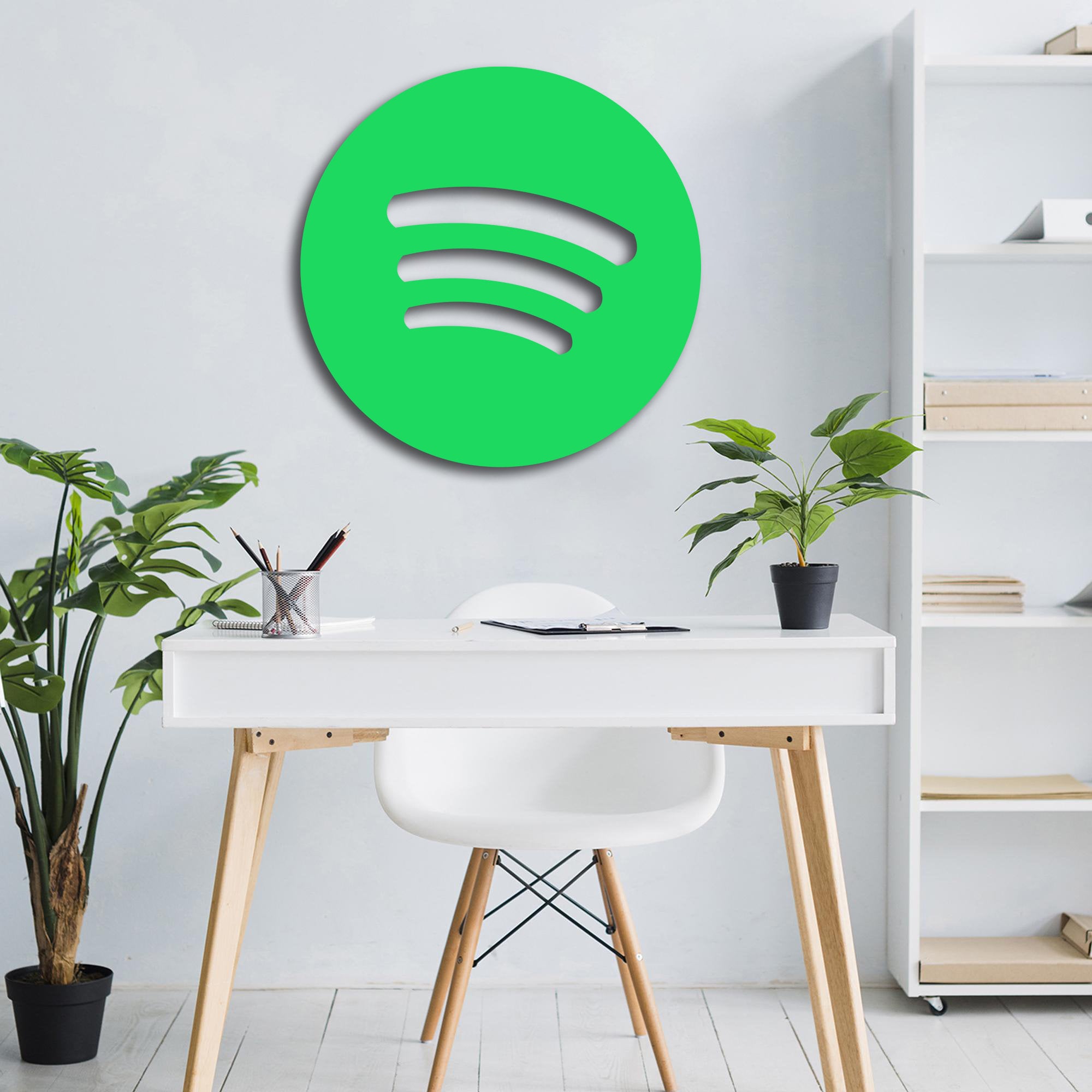 Spotify Logo Wall Art Wooden Wall Decor Spotify Decor Etsy