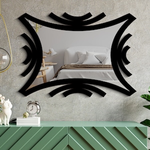 Mirror Wall Decor Flexible Edged Horizontal Decorative Modern