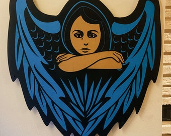 Colorful Angel Wall Decor & Wall Art, Angel Wings Wall Decor, Room Decor Aesthetic, Wood Wall Art, Fall Decor