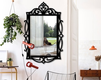 Wooden Decorative Wall Mirror - Wooden Wall Art - Modern Wall Mirror