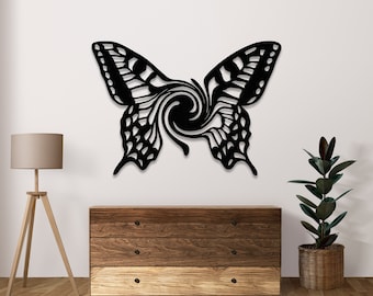 Surreal Swirl Butterfly Wall Art, Butterfly Decor, Psychedelic Art, Abstract Butterfly Wall Art, Preppy Room Decor, Aesthetic Room Decor