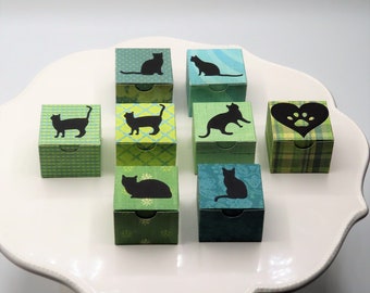 Cats Tiny Gift Boxes 4 - Set of 8, Party Favors