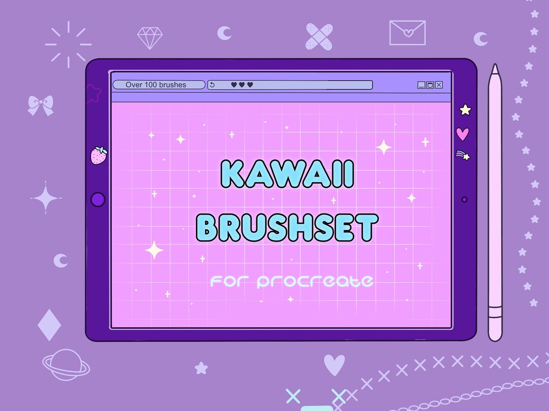 Procreate Kawaii Brush Set Procreate Brushes Procreate Stamps Cute