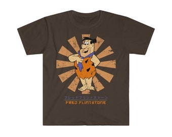 Fred Flintstone Retro Japanese Men's Fitted Short Sleeve Tee