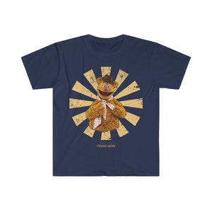 Fozzie Bear Retro Japanese Muppets Men&#39;s Fitted Short Sleeve Tee