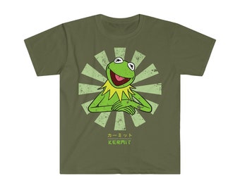 Kermit the Frog Retro Japanese Men's Fitted Short Sleeve Tee