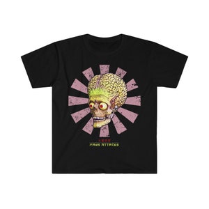 Mars Attacks Retro Japanese Men&#39;s Fitted Short Sleeve Tee