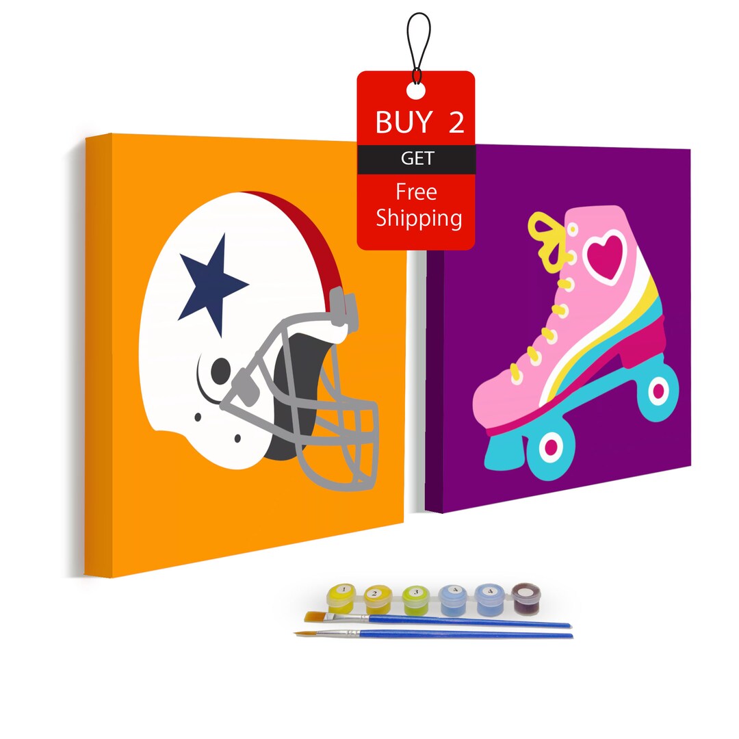 2-pack-paint-by-numbers-kit-for-kids-easy-acrylic-painting-set-framed