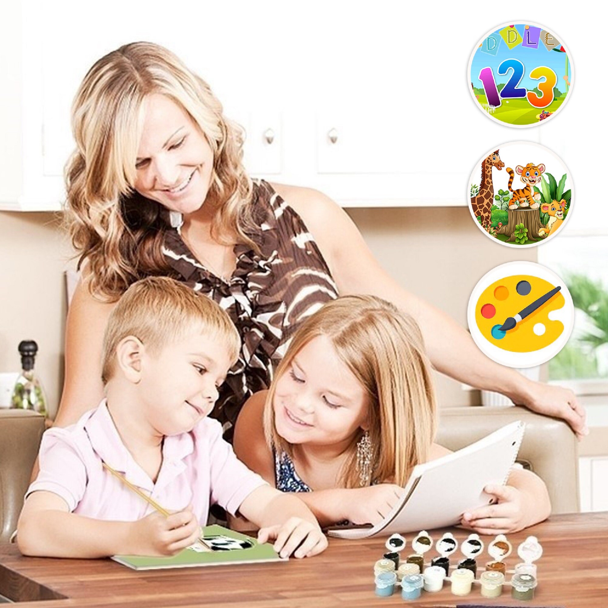 Paint by Numbers Canvas Kits for Kids Easy Pre Drawn Etsy