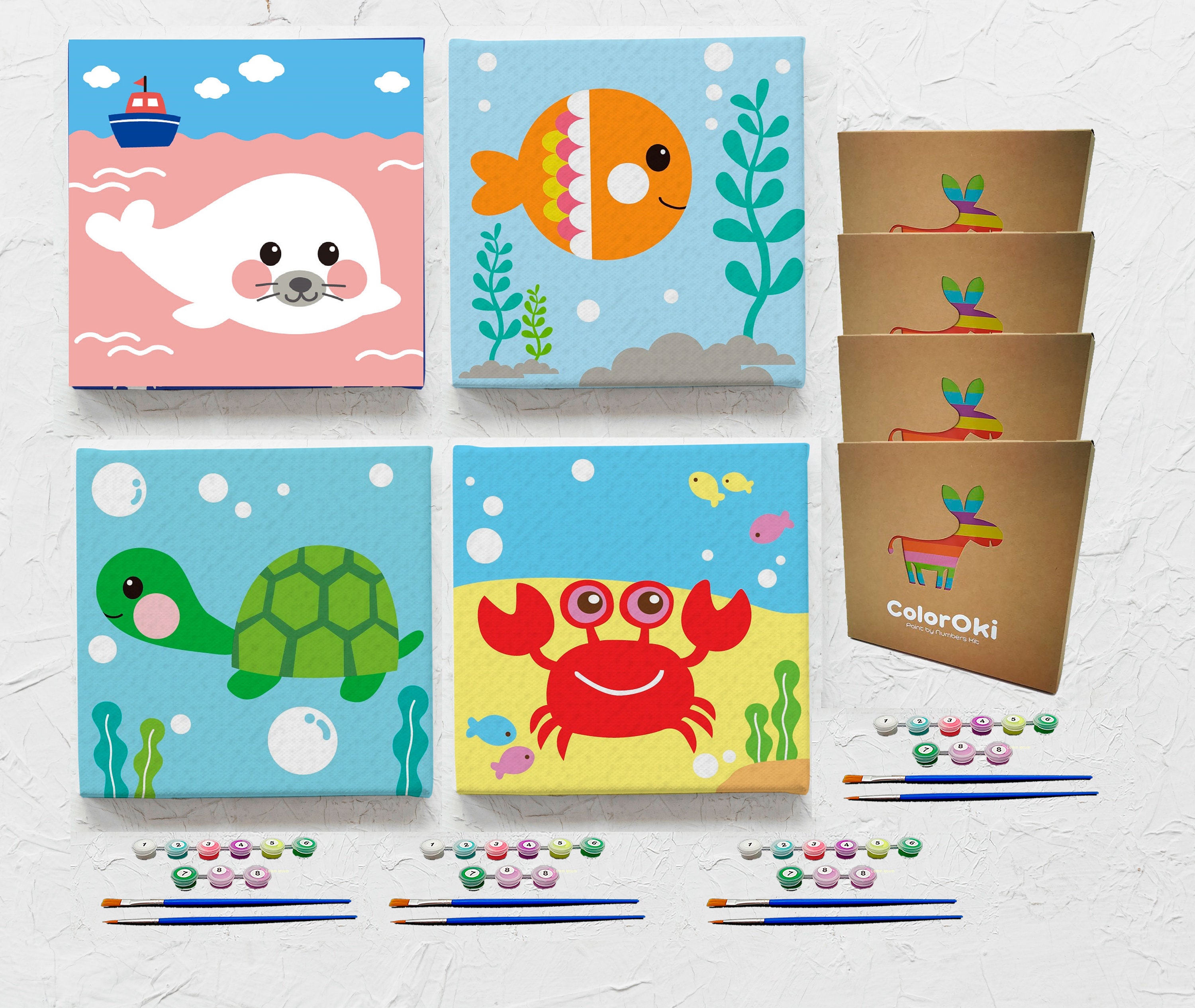 Snowman and Teddybear Winter Theme Canvas Painting Kit for Kids. Paint Your  Own, Easy Art Activity Kit. Christmas Holiday Theme Crafts 