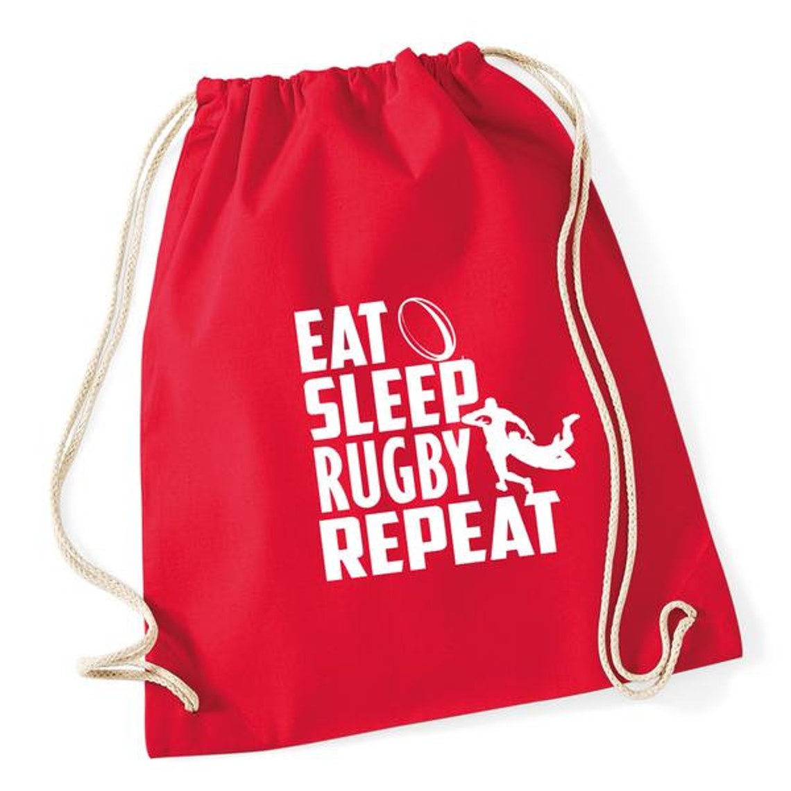 Eat Sleep Rugby Repeat Drawstring Bag Etsy