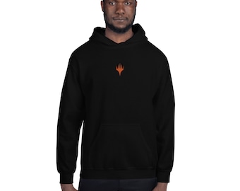 Magic the Gathering MTG Planeswalker Logo Naranja bordado en el centro Sudadera con capucha
