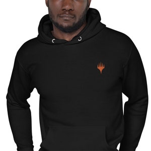 Magic the Gathering MTG Planeswalker Logo naranja bordado Sudadera con capucha