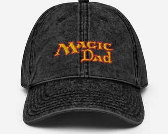 Magic Dad Magic the Gathering MTG vintage-logotyp broderad pappahatt Fars dag