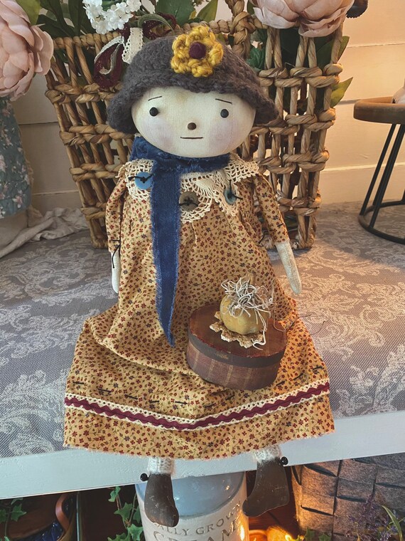 Nutmeg Primitive Fall Doll Folk Art Doll Fall Doll Decor Etsy