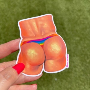 Rainbow Thong Booty - Waterproof Sticker